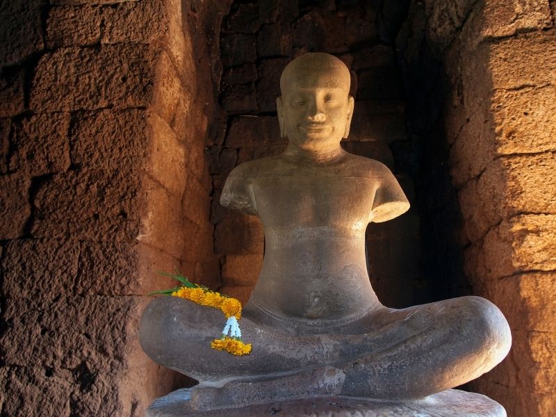 Statue of Jayavarman VII at Phimai Historical Park