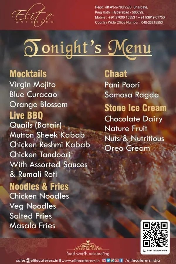Birthday Party Catering Menu