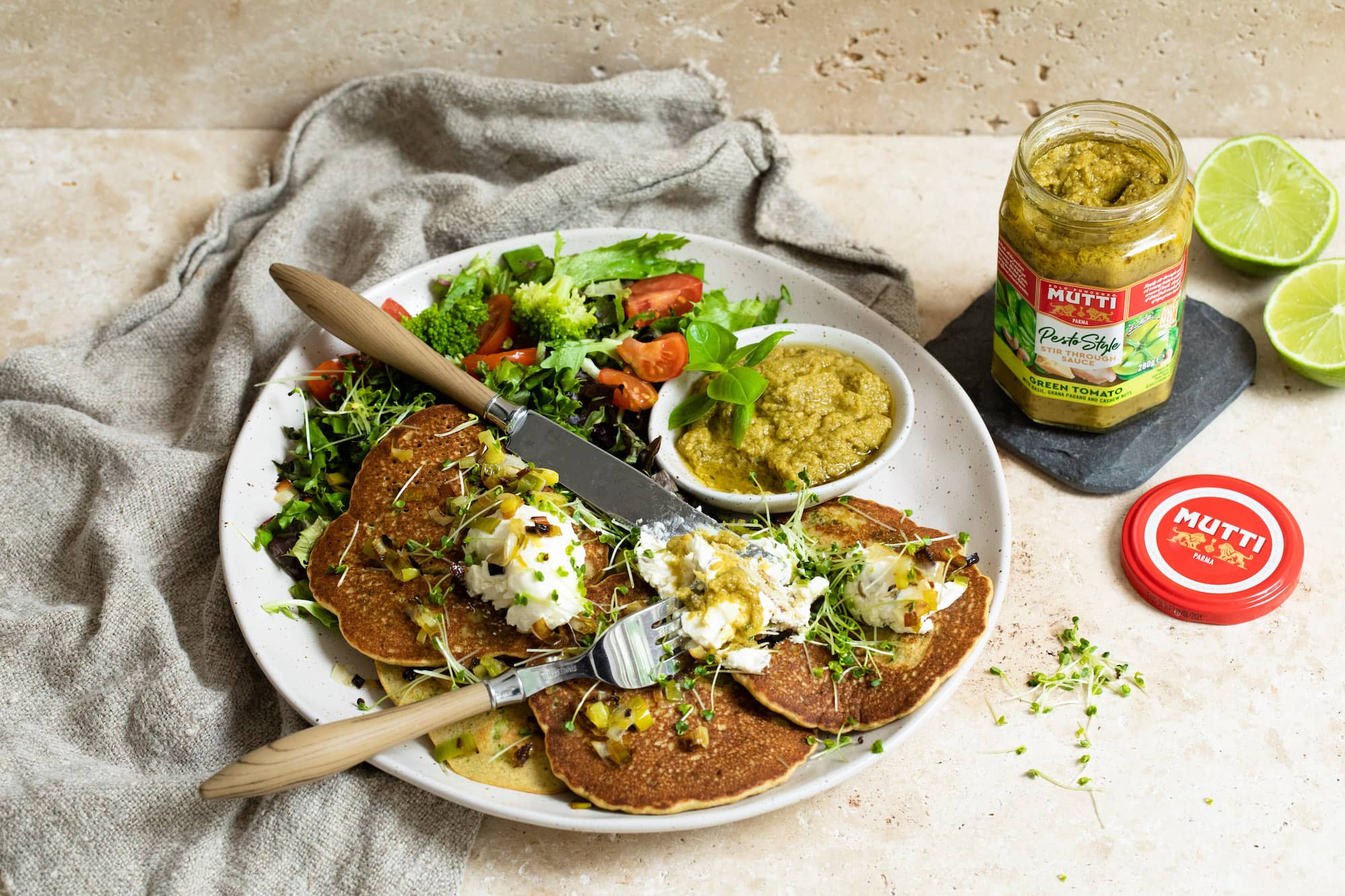 Pancakes au Pesto de tomates vertes