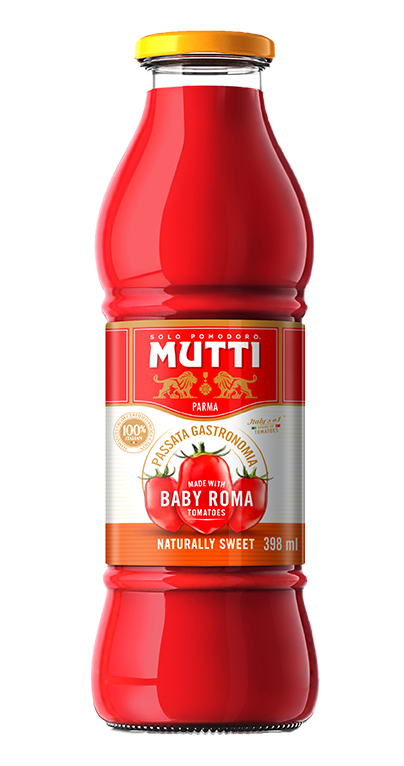 Passata Gastronomia made with Baby Roma tomatoes