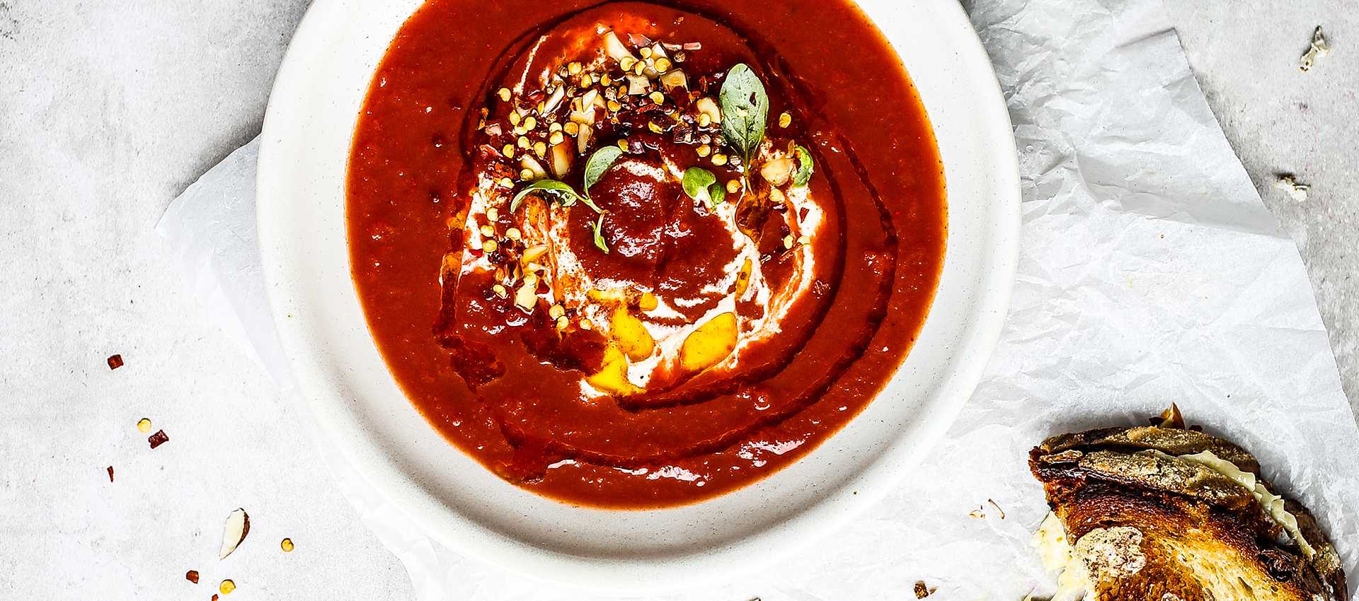 Easy tomato soup made with peeled tomatoes