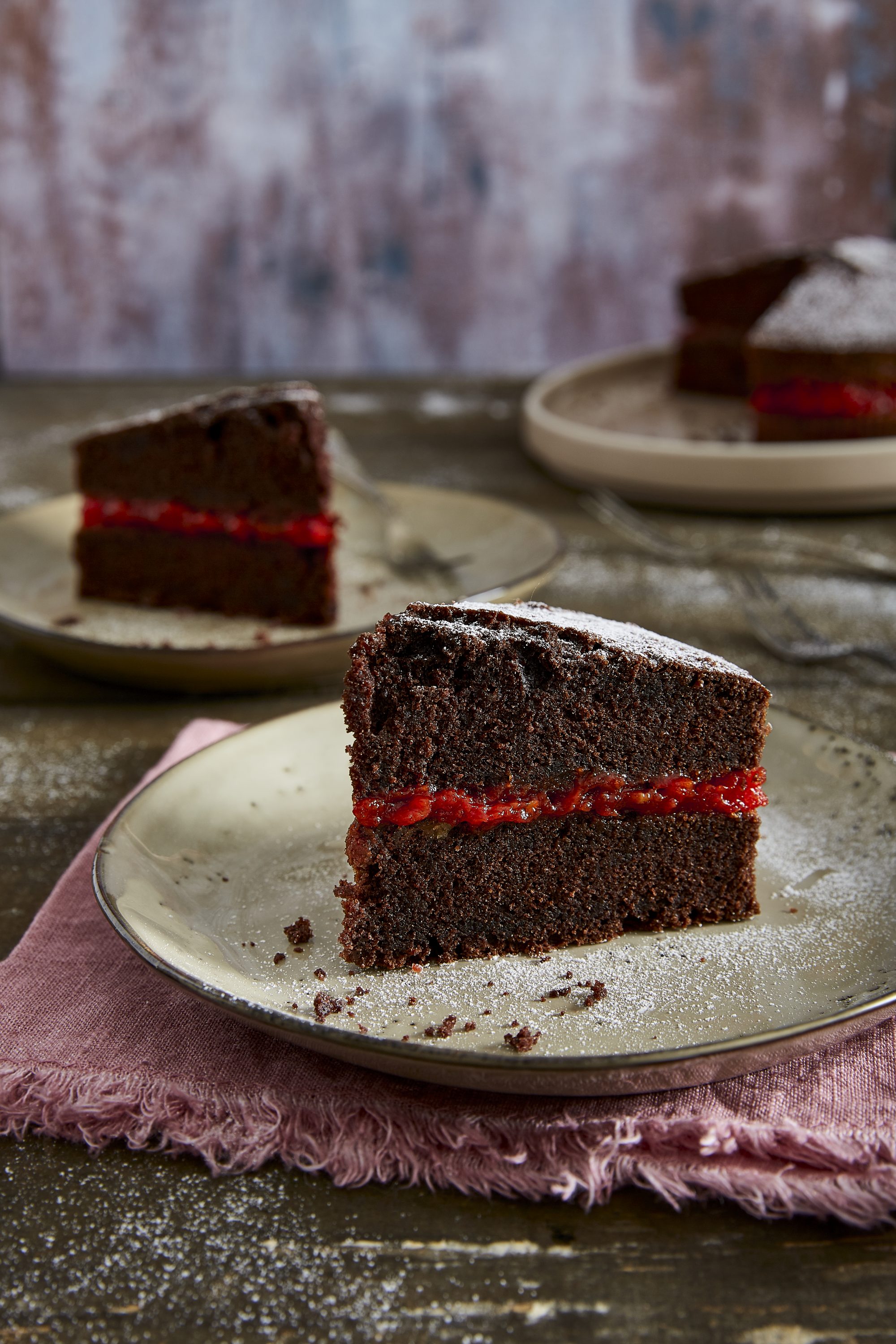 Chocolate cake with tomato jam