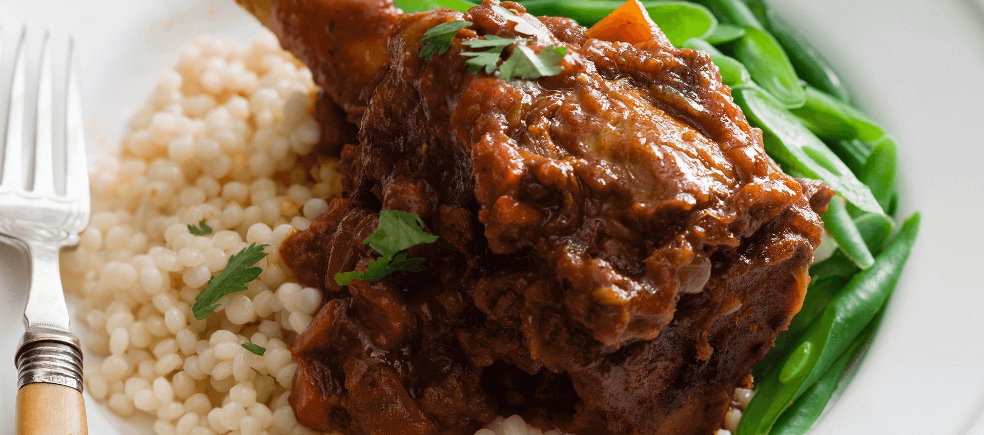 Slow cooked moroccan lamb shanks