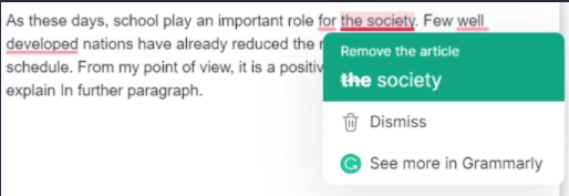 grammarly suggestion