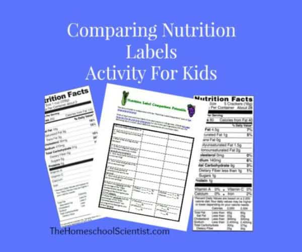 Comparing Nutrition Labels Activity For Kids