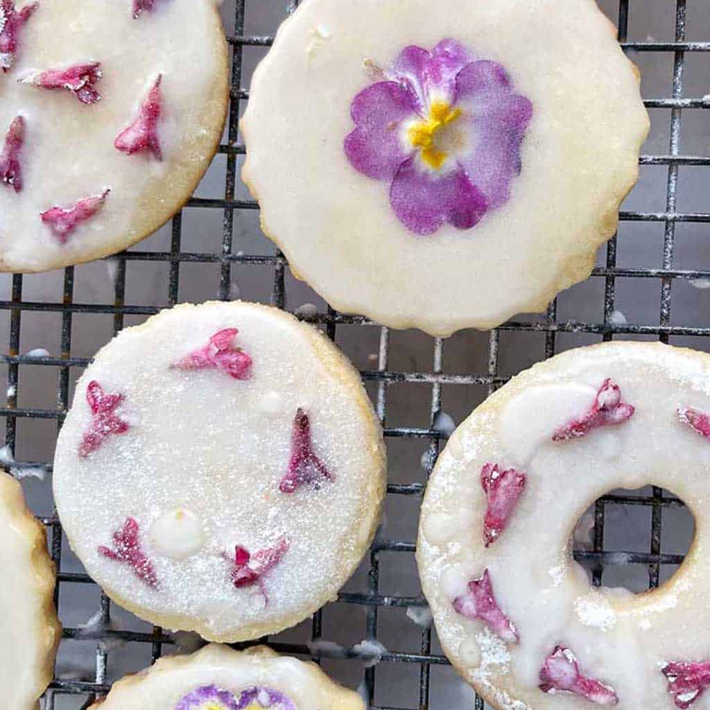 Shortbread Biscuits with Edible Flowers by The Listed Home