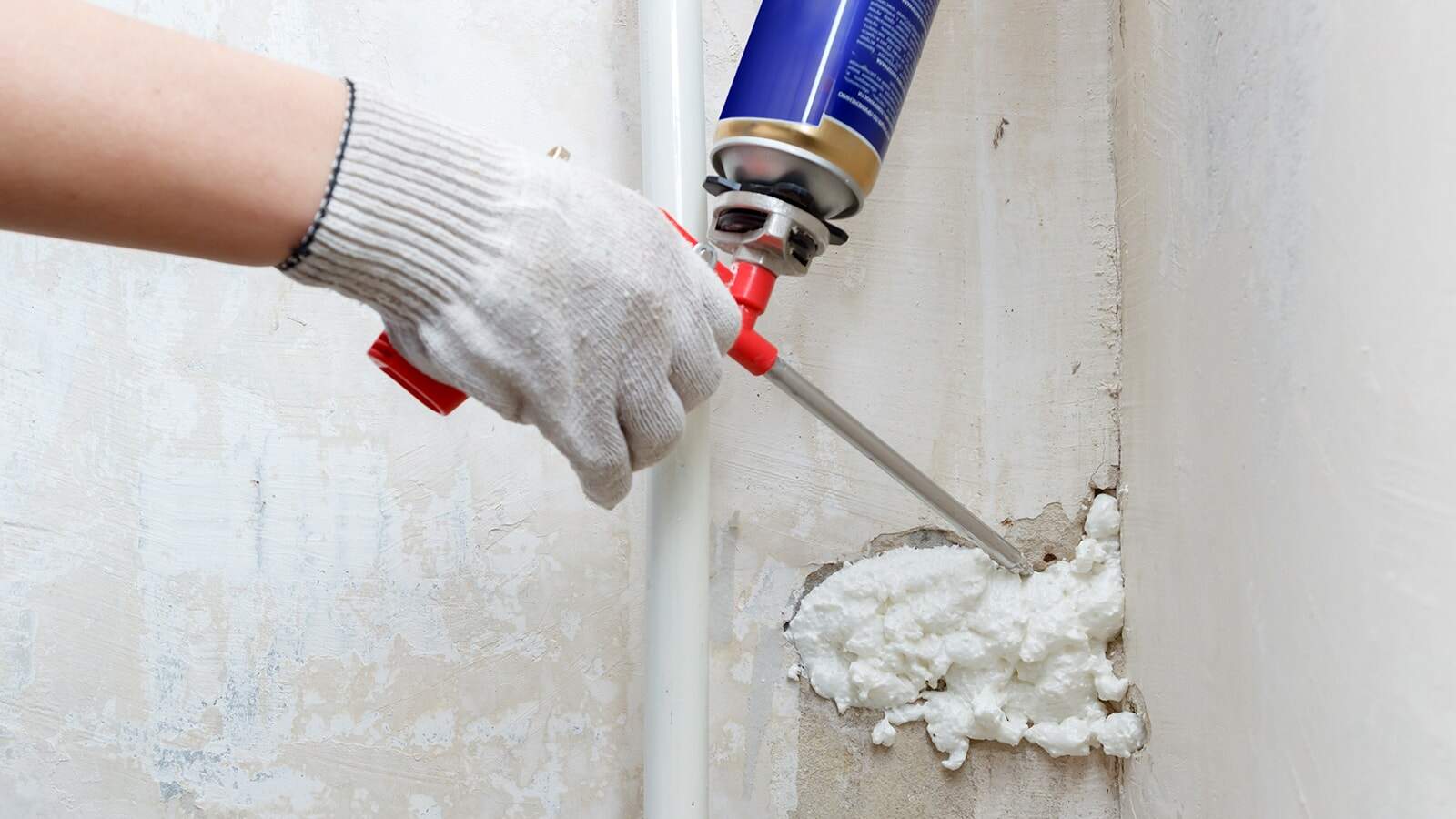 General-Air-Sealing-Windows Foam being used to air seal windows