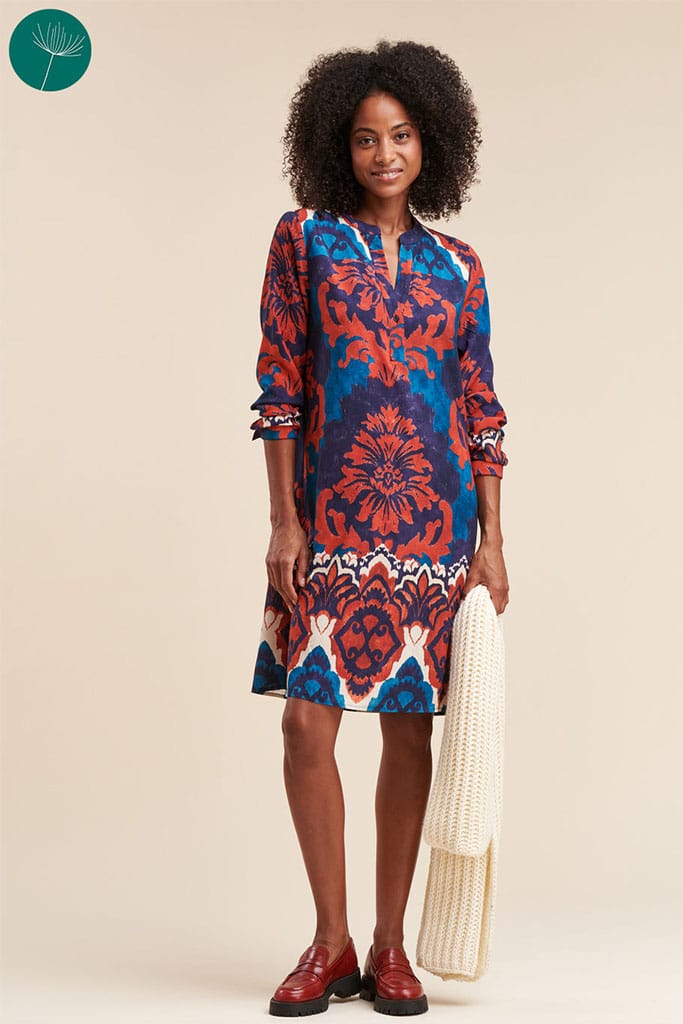 La Fée Maraboutée - Šaty s V-výstrihom Bleu Auburn - bleu auburn