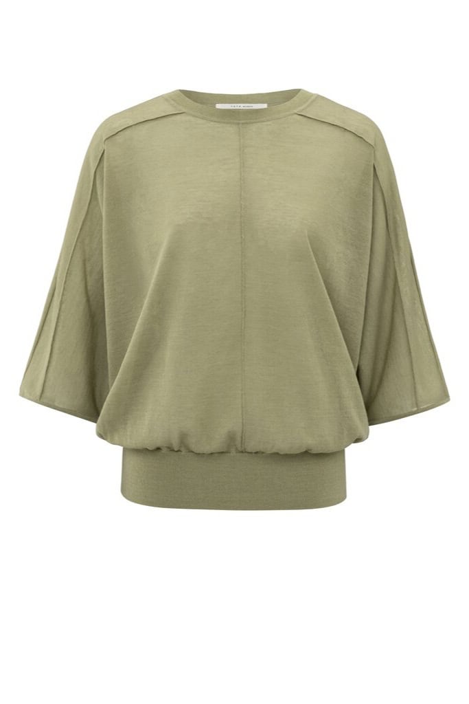 YAYA - Pulóver oversized priesvitný Soft green - soft green