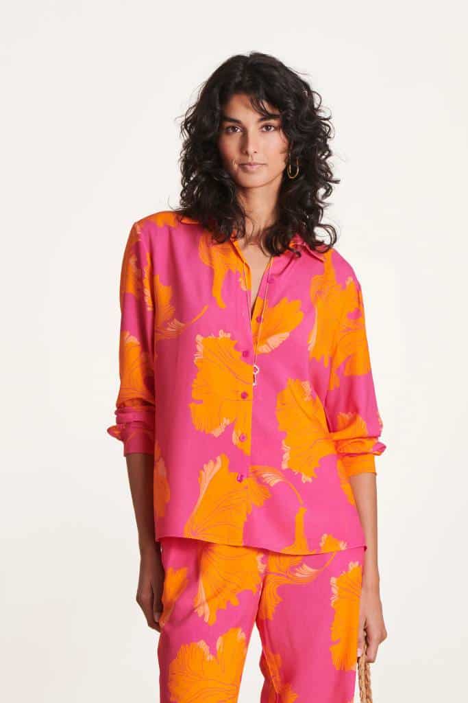 La Fee Maraboutee - Blúzka s kvetinovou potlačou Rosa Orange - rose orange