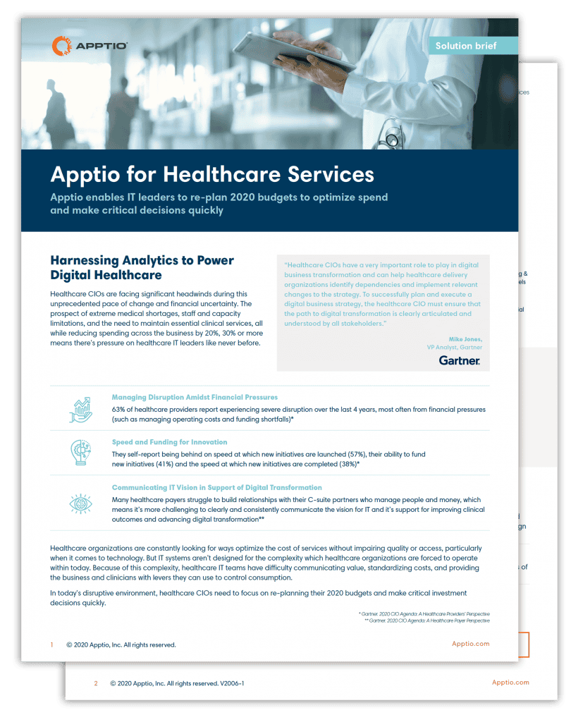 Apptio For Healthcare Services Apptio