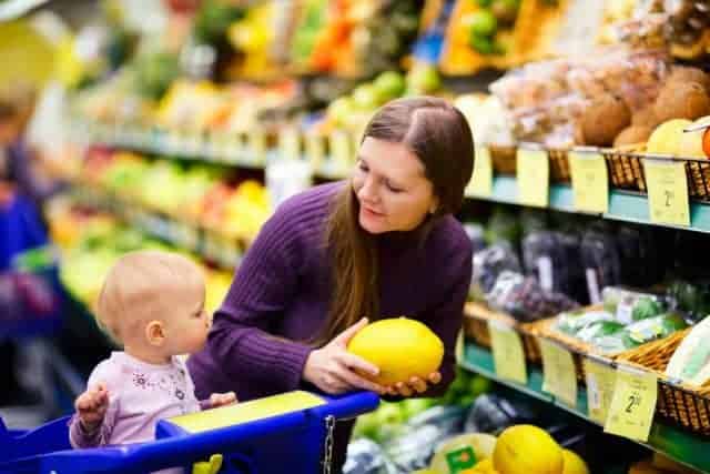 how to grocery shop with a baby