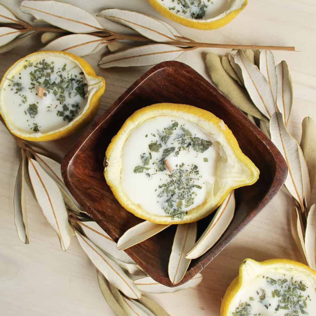 Citronella Lemon Bowl Candles