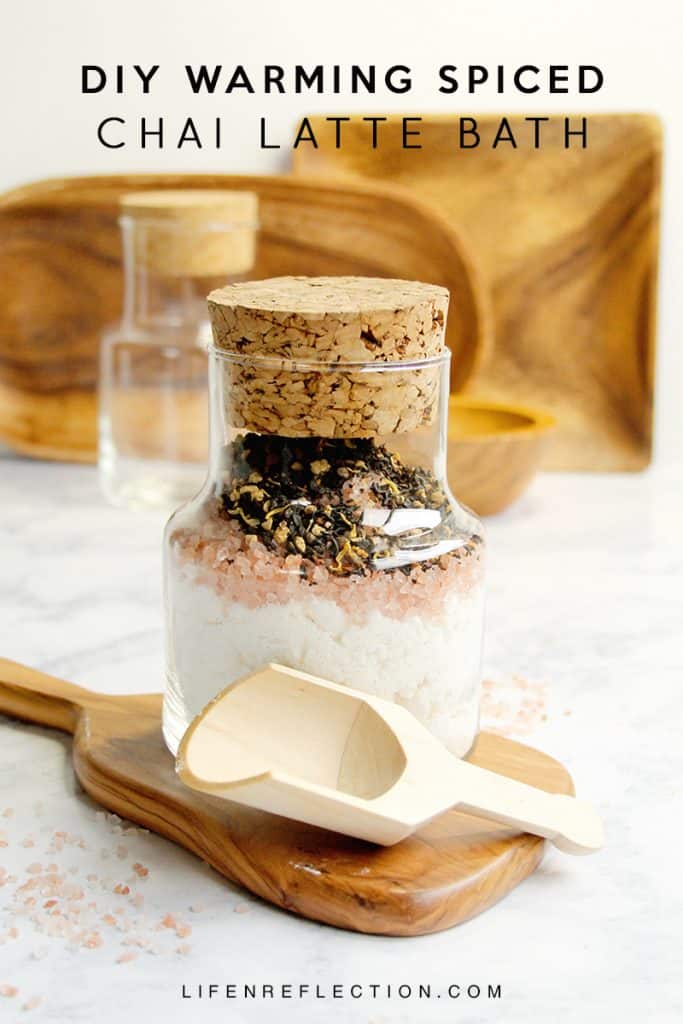 Melt away stress and tension in an unforgettable, warming spiced chai Latte DIY bath soak.