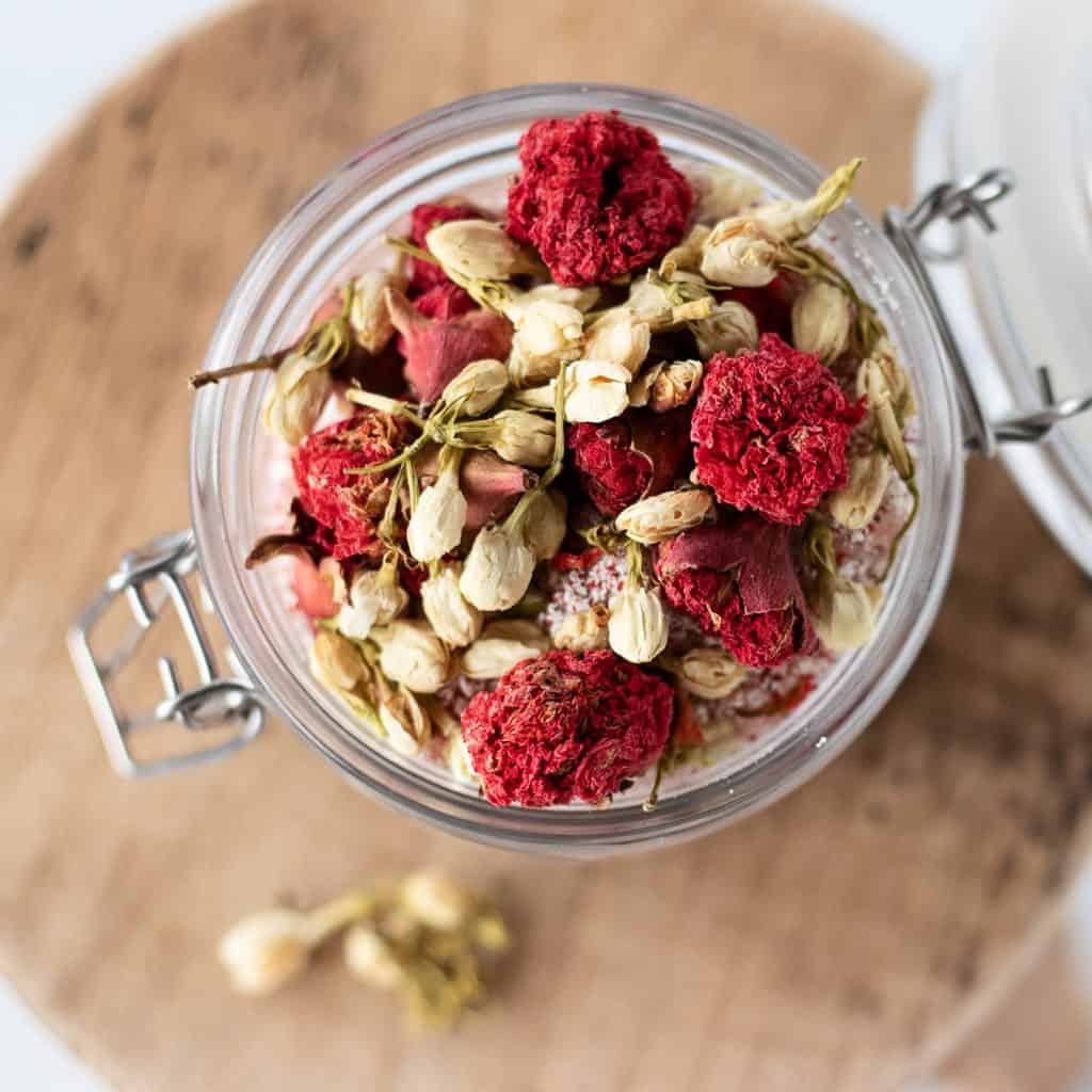 How do you make a homemade milk bath? It begins with milk and ends with ahh… you’ll bask in our milk bath recipe and moon ritual of pomegranate and jasmine.