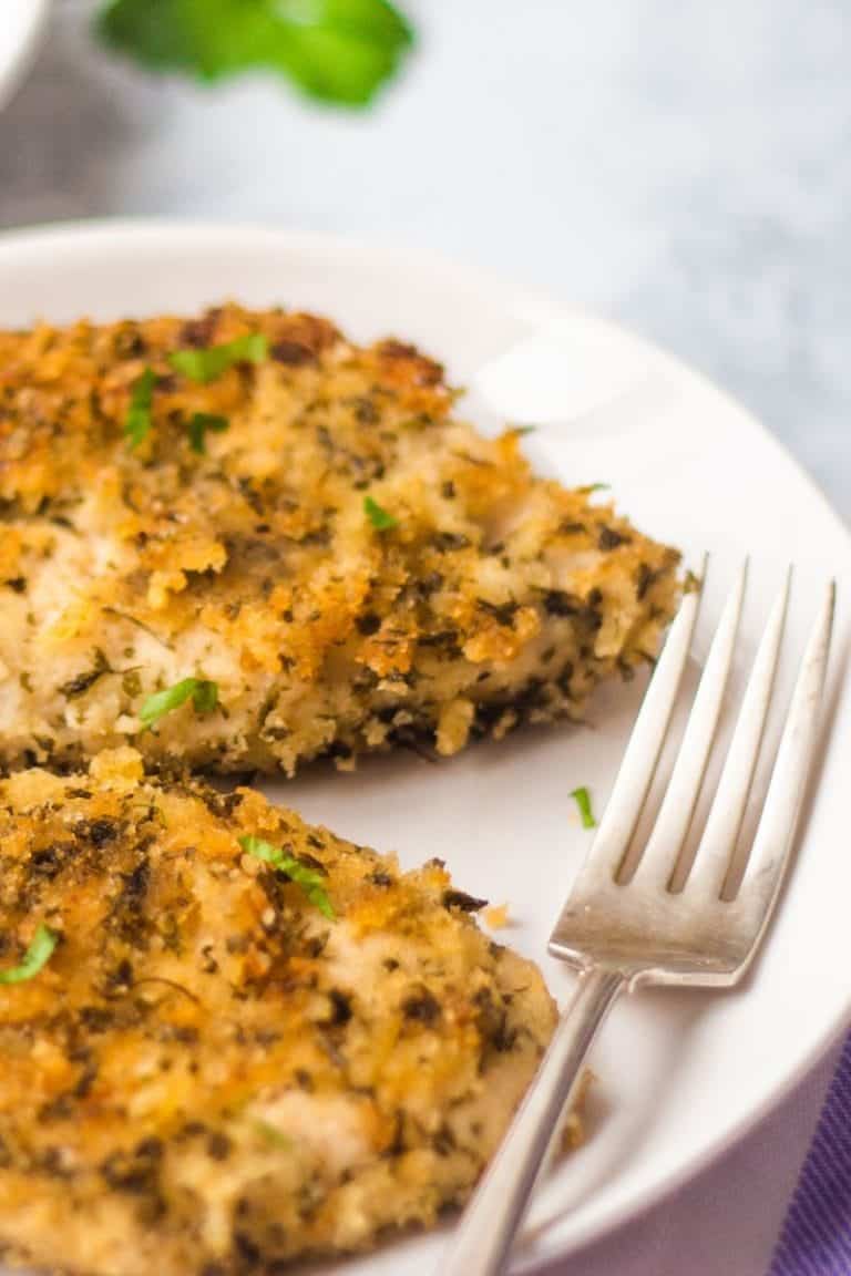 Easy Italian breaded chicken breasts baked