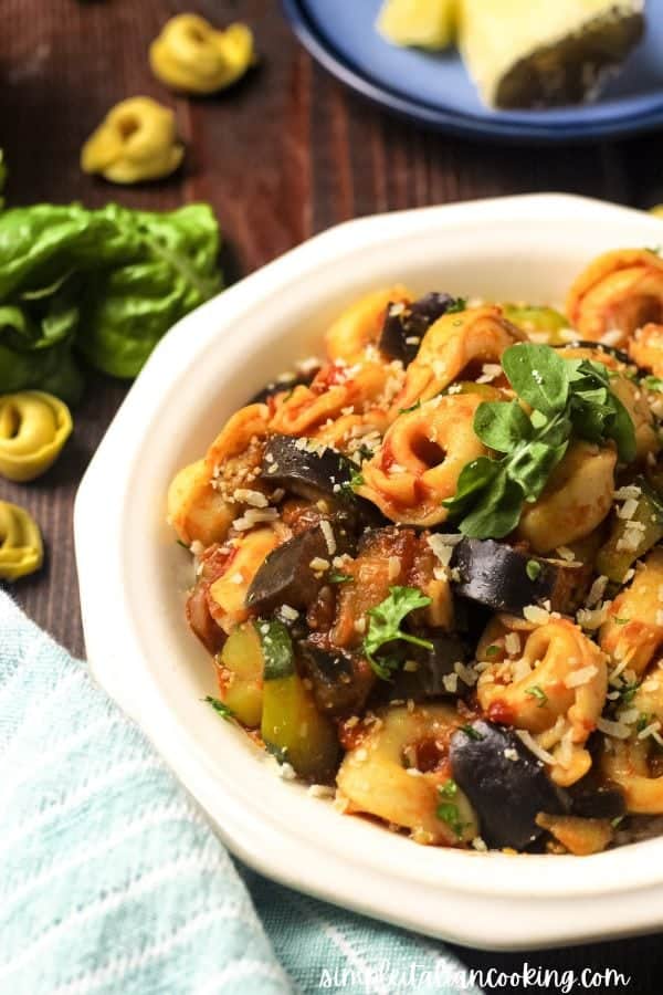 Easy Eggplant and Zucchini with Pasta