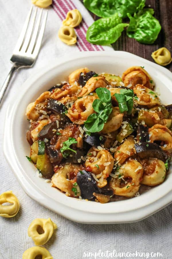 Easy Eggplant and Zucchini with Pasta