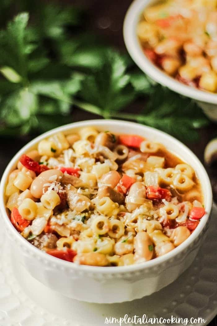 Easy Traditional Pasta Fagioli Soup Recipe