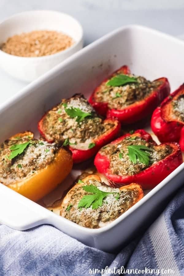 Easy Farro Stuffed Peppers ItalianStyle Recipe Simple Italian Cooking