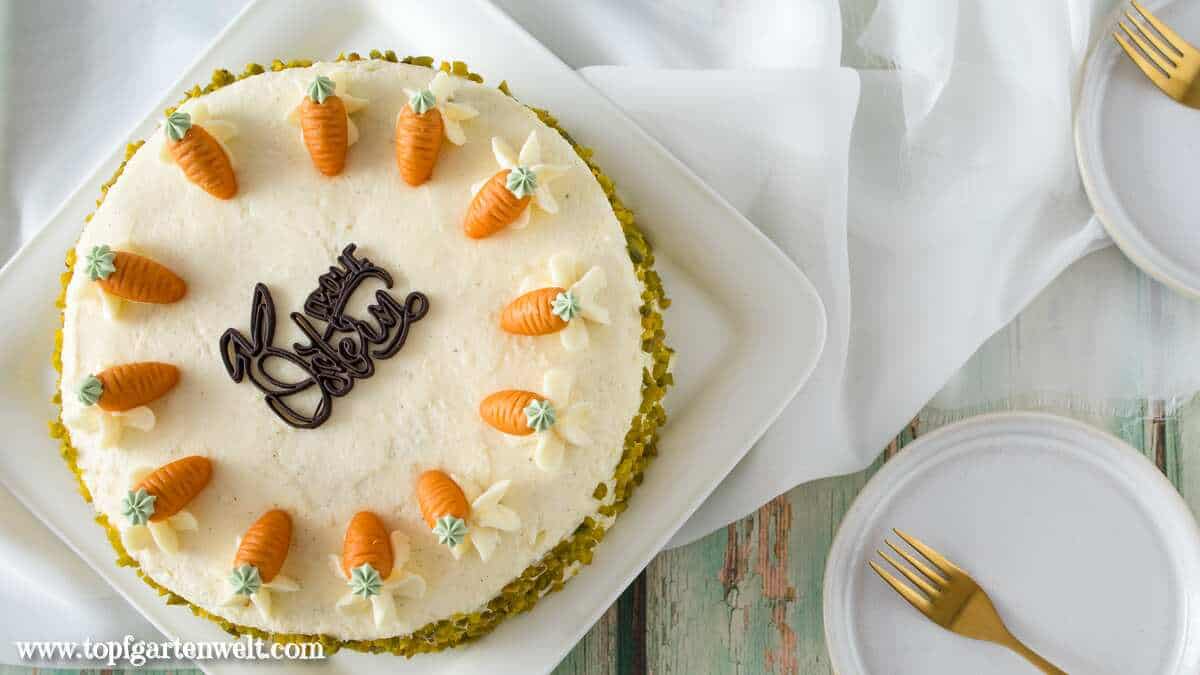 Rüblitorte Rezept mit Frischkäse Frosting - Topfgartenwelt