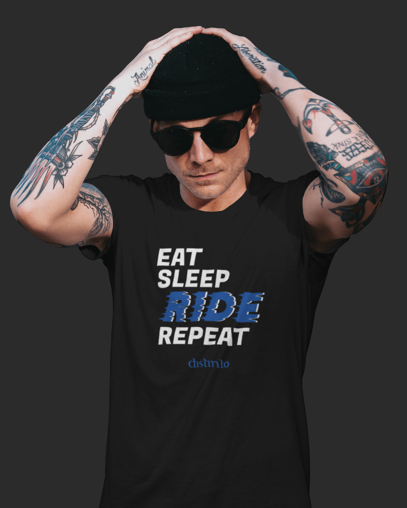Eat, Sleep - T-shirt Motard