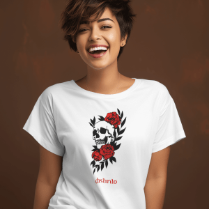Skull - T-shirt Motard
