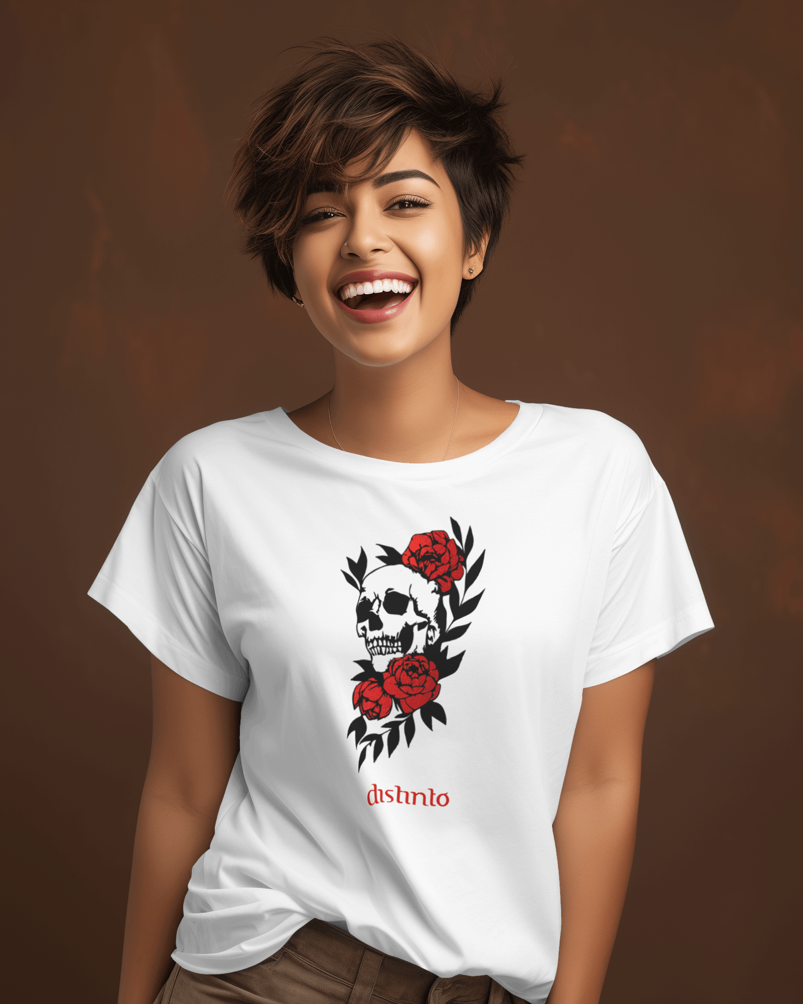 Skull - T-shirt Motard