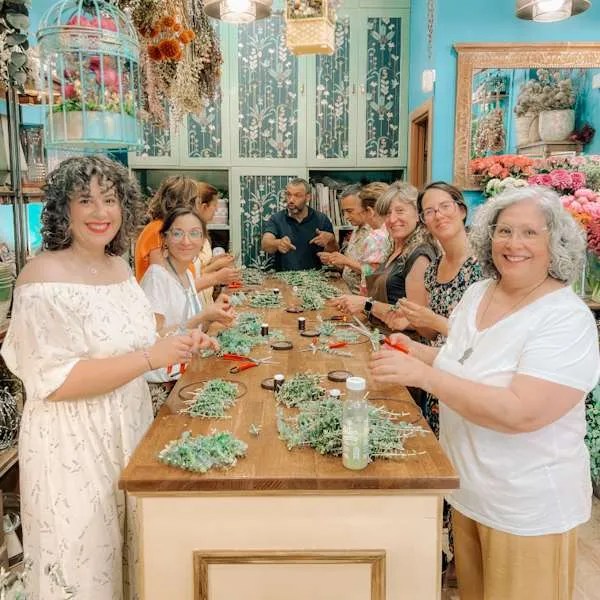 Taller floral en Zaragoza, taller de coronas de flor seca