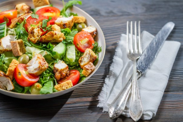 Large bowl of delicious salad to lose weight