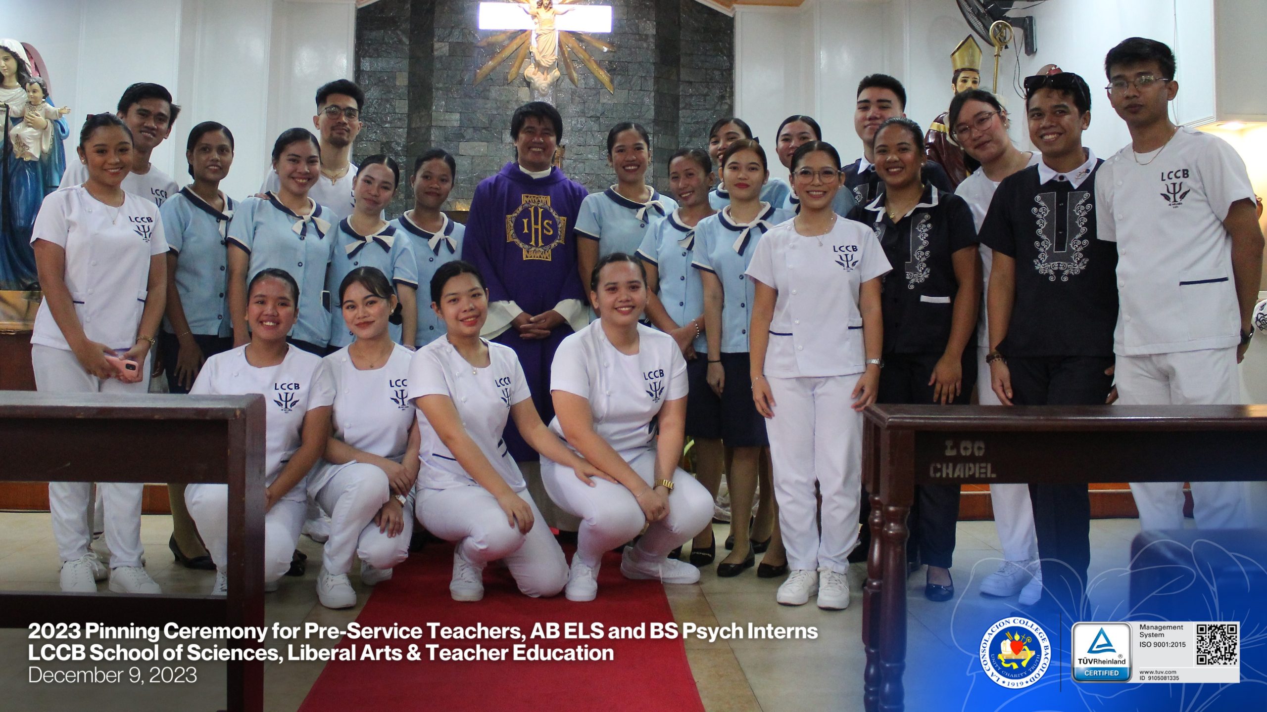 LCCB SSLATE holds 2023 Pinning Ceremony for Pre-Service Teachers, AB English Language Studies, and BS Psychology Student Interns