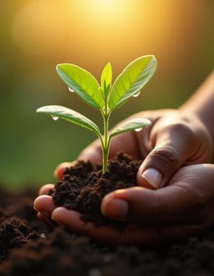 Abstract green wellness icons: leaf, heart, and shield symbolizing safe cannabis use.