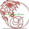 Redwork Poinsettia Font Design Pack ; 26 designs - Image 5