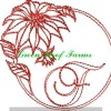 Redwork Poinsettia Font Design Pack ; 26 designs - Image 7