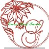 Redwork Poinsettia Font Design Pack ; 26 designs - Image 8