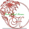 Redwork Poinsettia Font Design Pack ; 26 designs - Image 9