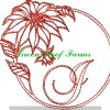 Redwork Poinsettia Font Design Pack ; 26 designs - Image 10