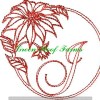 Redwork Poinsettia Font Design Pack ; 26 designs - Image 11