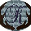 Antlers with a knockdown stitch and an alphabet letter: K