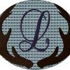 Antlers with a knockdown stitch and an alphabet letter: L