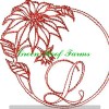 Redwork Poinsettia Font Design Pack ; 26 designs - Image 14