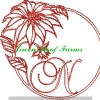 Redwork Poinsettia Font Design Pack ; 26 designs - Image 17