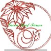 Redwork Poinsettia Font Design Pack ; 26 designs - Image 19