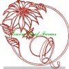 Redwork Poinsettia Font Design Pack ; 26 designs - Image 20