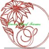 Redwork Poinsettia Font Design Pack ; 26 designs - Image 22