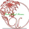 Redwork Poinsettia Font Design Pack ; 26 designs - Image 24