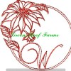Redwork Poinsettia Font Design Pack ; 26 designs - Image 26
