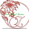 Redwork Poinsettia Font Design Pack ; 26 designs - Image 29
