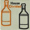 House Divided Alcohol Bottle/Wine Bottle 4x4 design Applique - Image 2