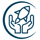 start-business-icon-2 icon showing two hands holding rocket
